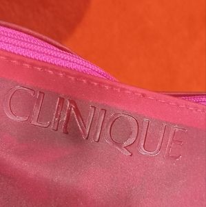 Clinique neon pink cosmetic bag